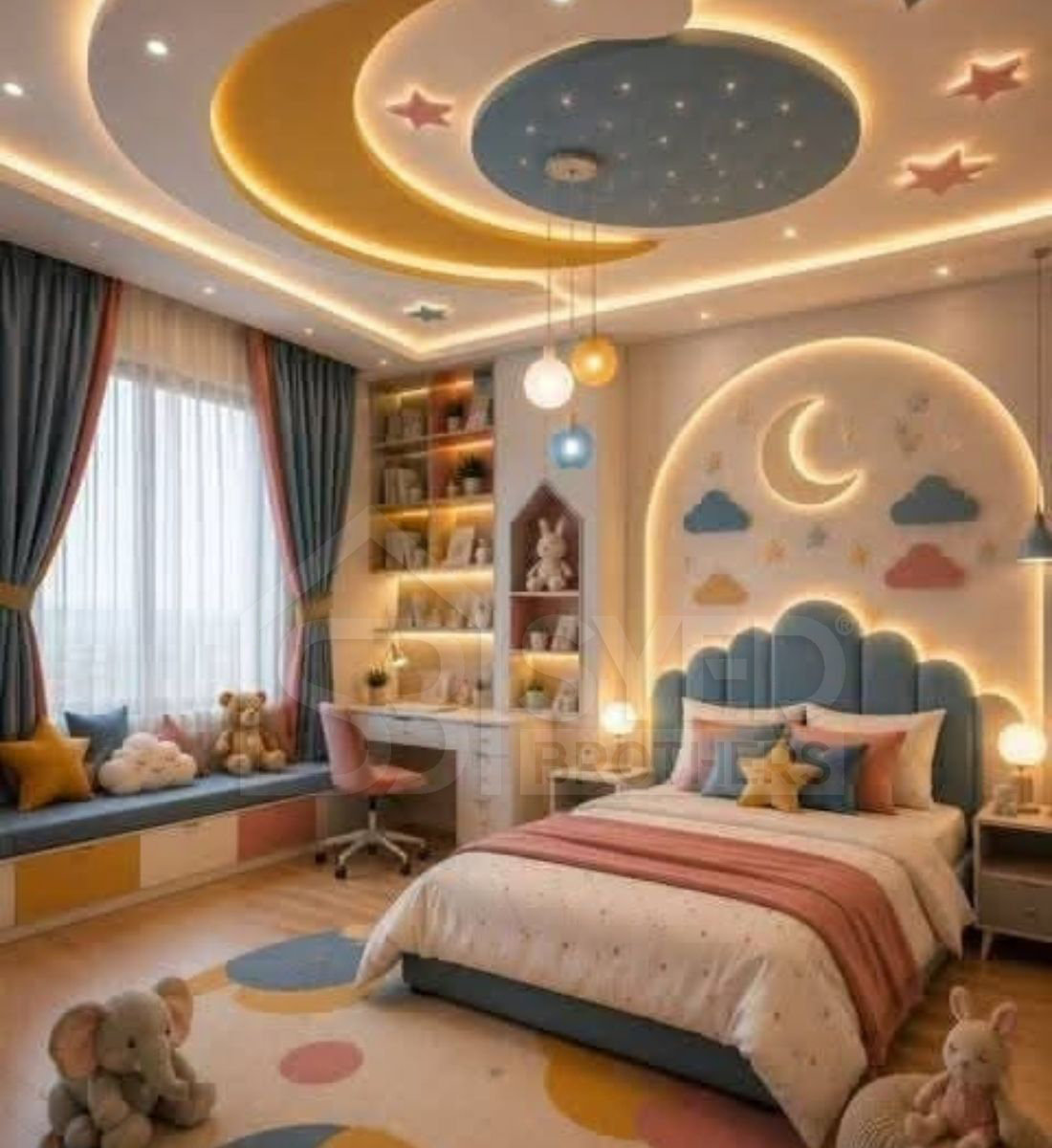 Stars and Moon Ceiling Design